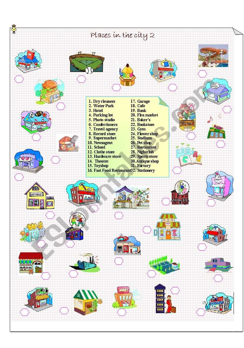 Places 2 worksheet