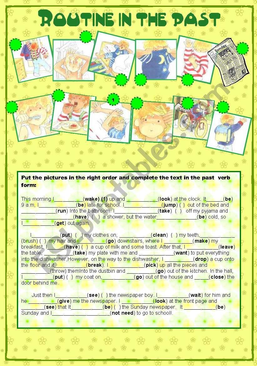 Routine in the past worksheet