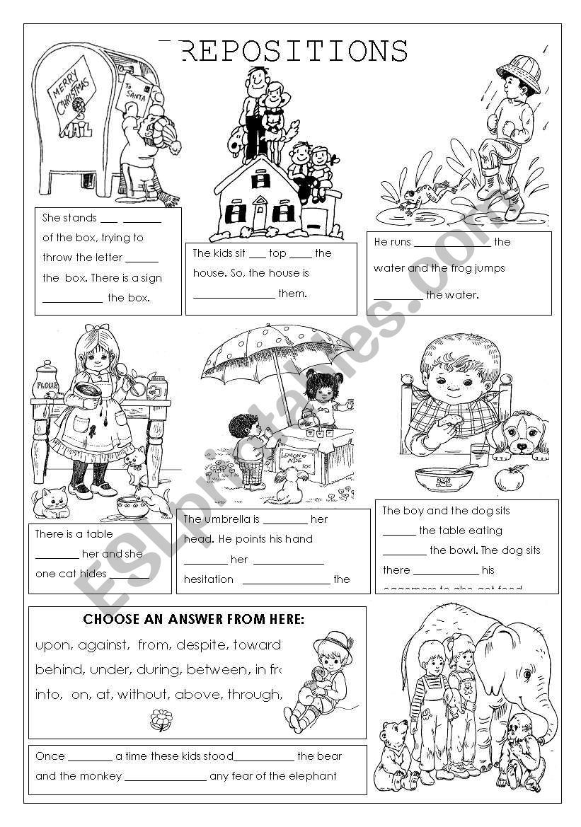 Prepositions worksheet