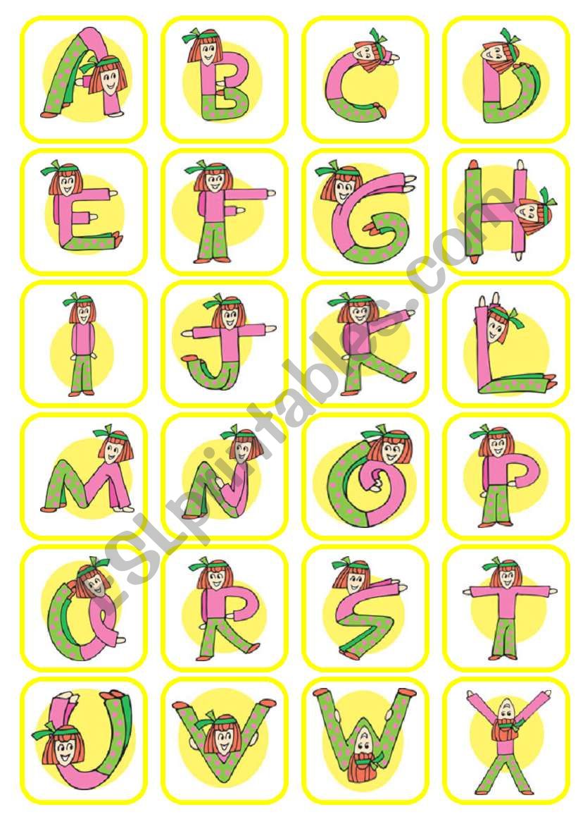 Alphabet Lady Card Games worksheet