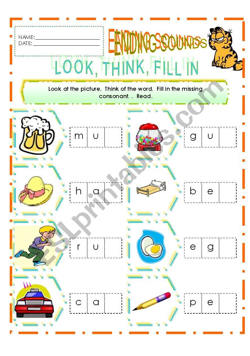 ENDING SOUNDS worksheet