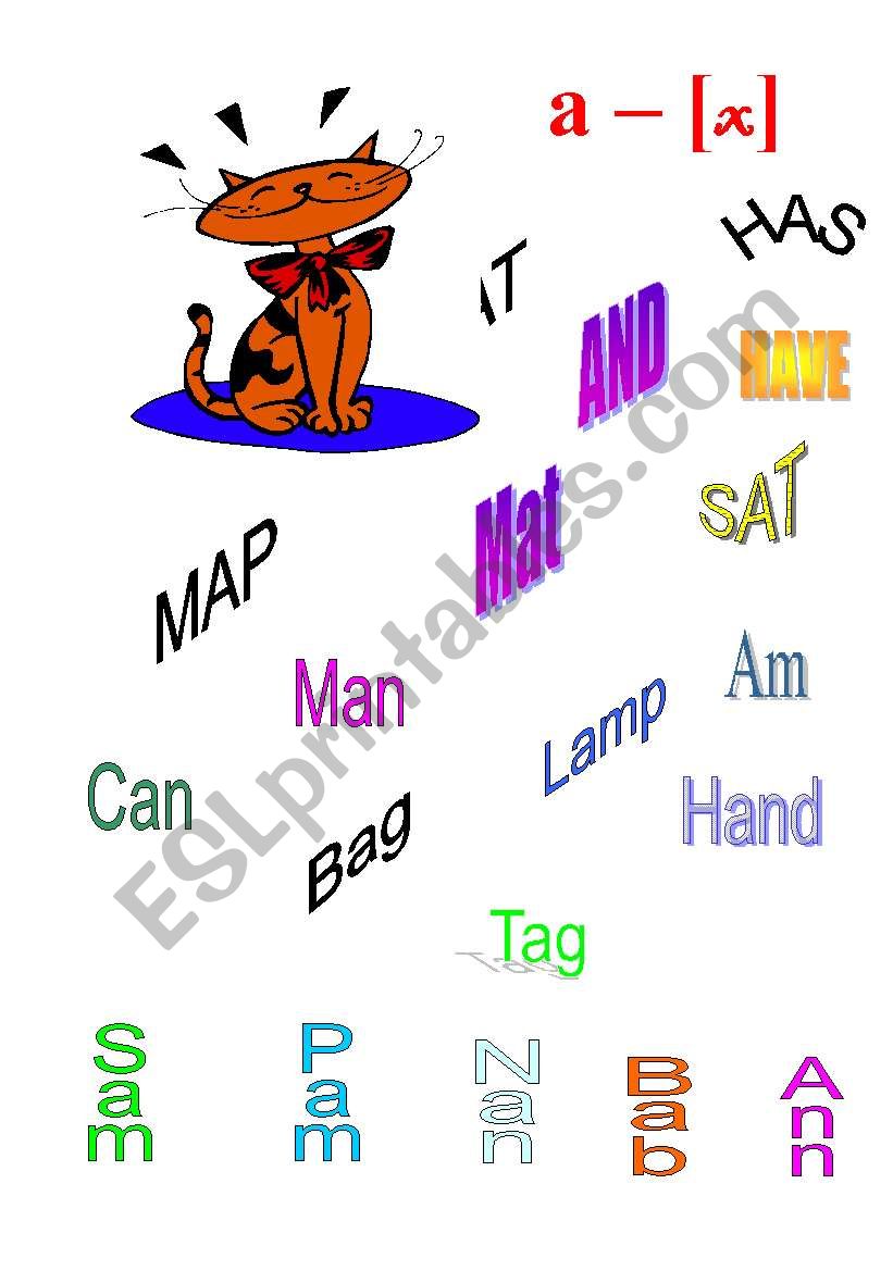 A set of reading flashcard for little children (3 pages)