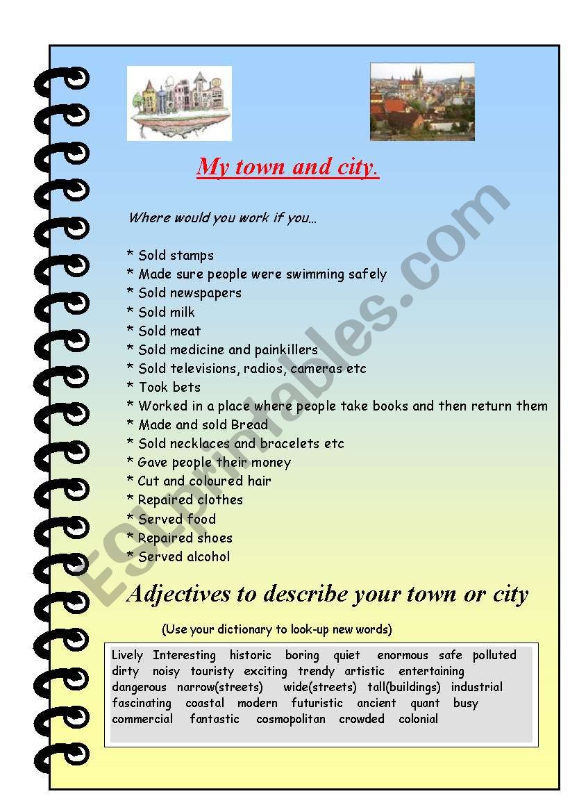 My town/city (improved!) worksheet