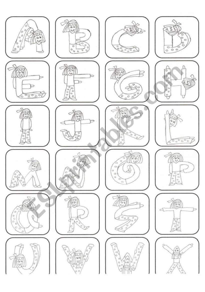 Alphabet Lady Game Cards worksheet