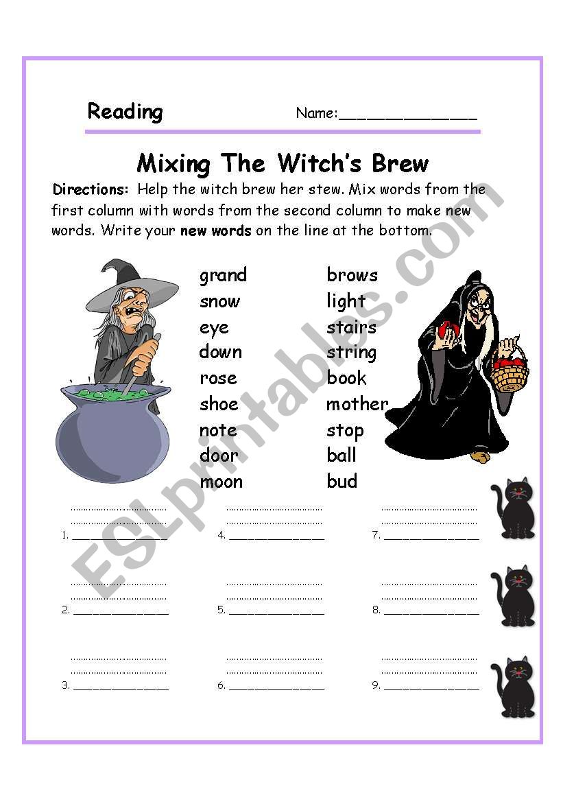 COMPOUND WORDS (1/2) worksheet