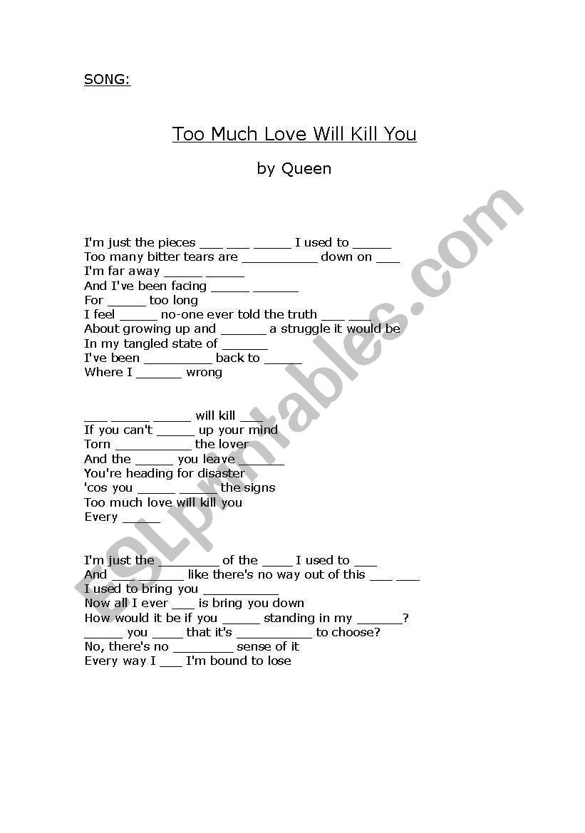 Queen - Song worksheet