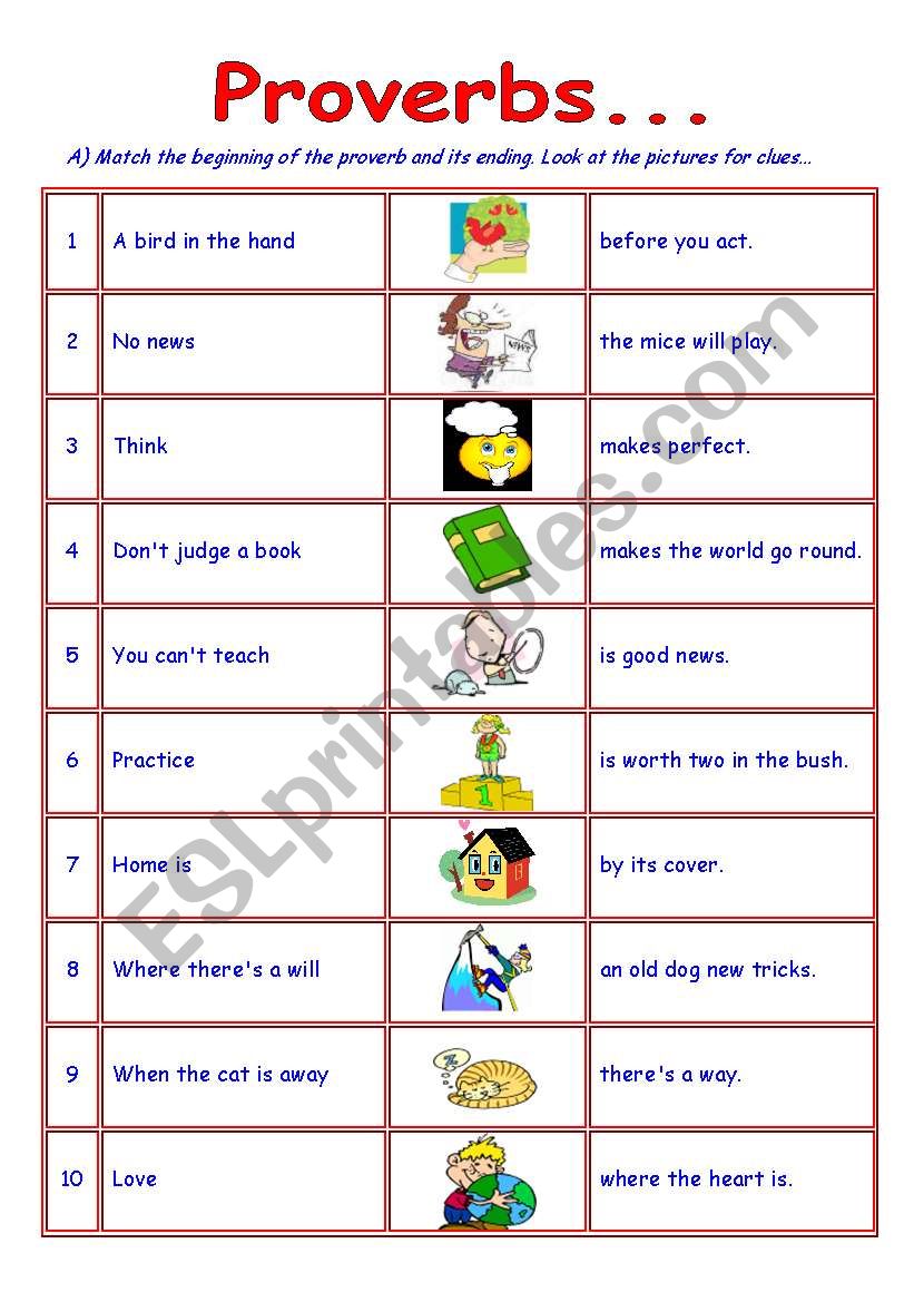 Proverbs worksheet