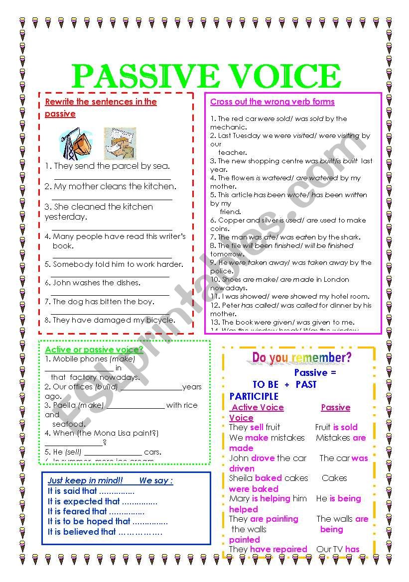 Passive Voice worksheet