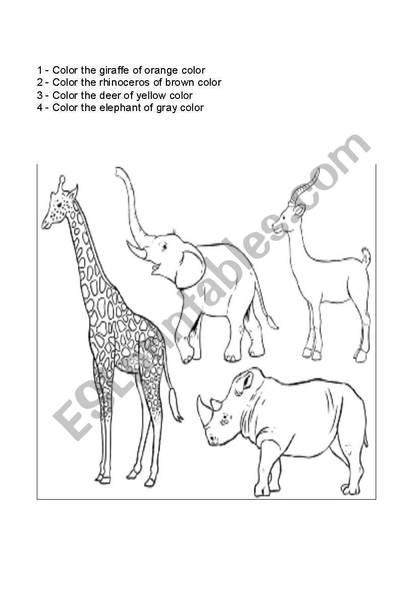 Wild animals worksheet