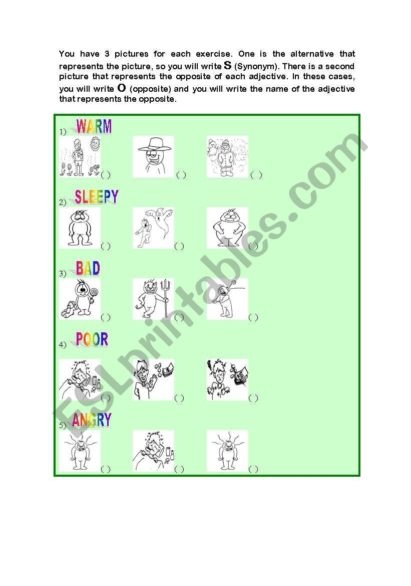 adjectives worksheet