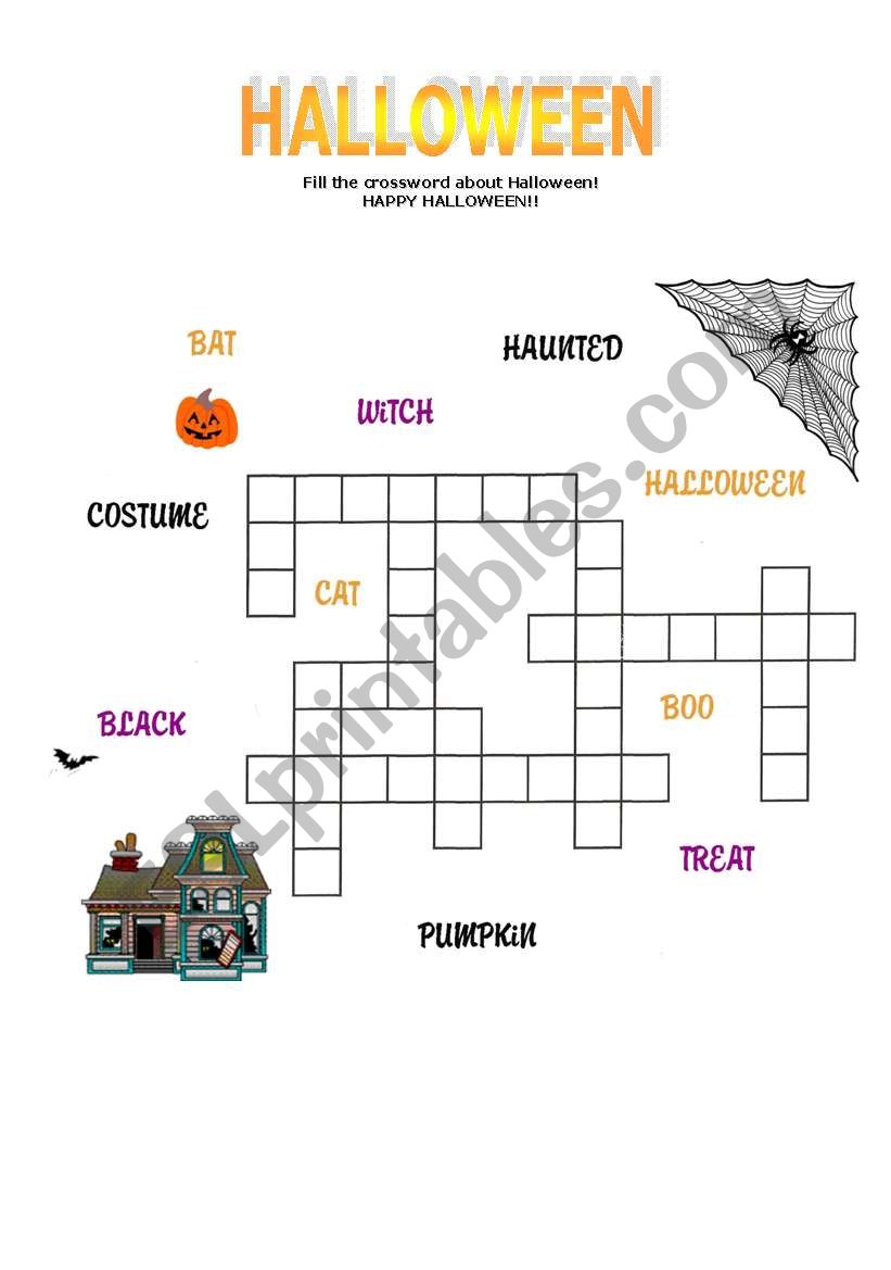 Halloween crasswords worksheet