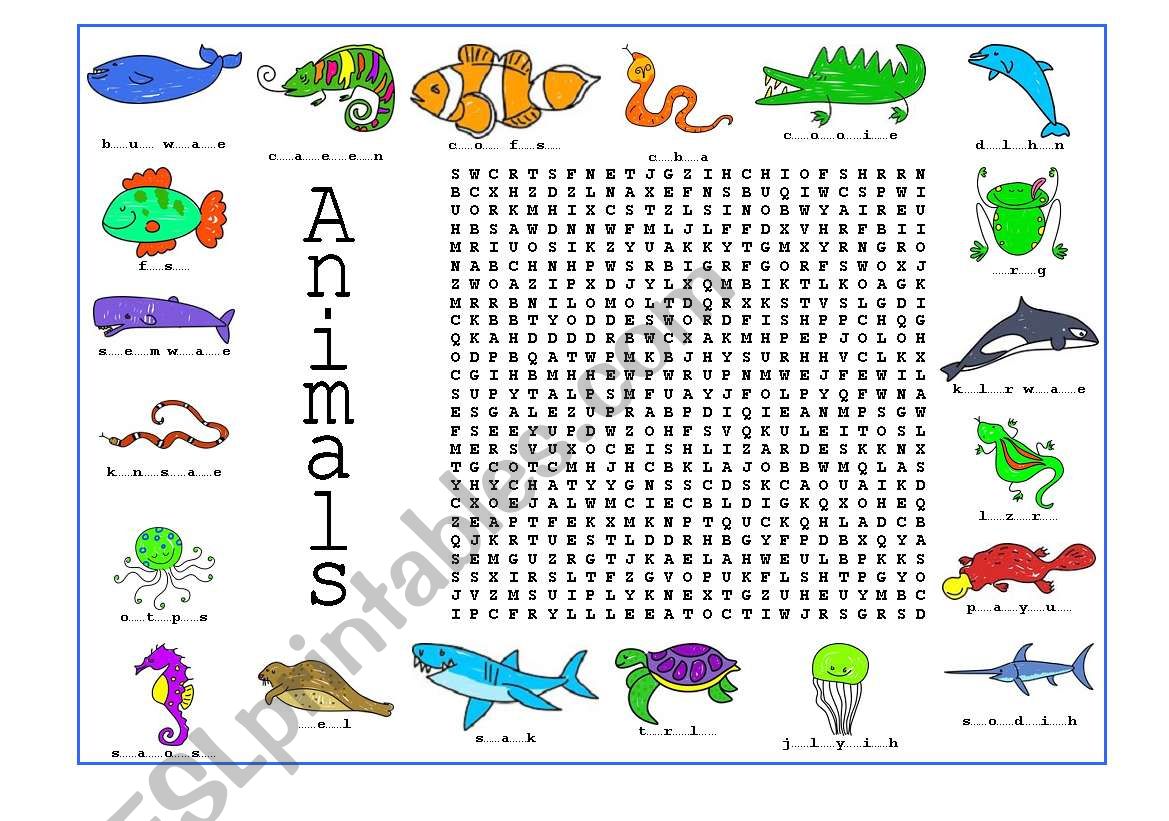 Animals (1 of 4) worksheet