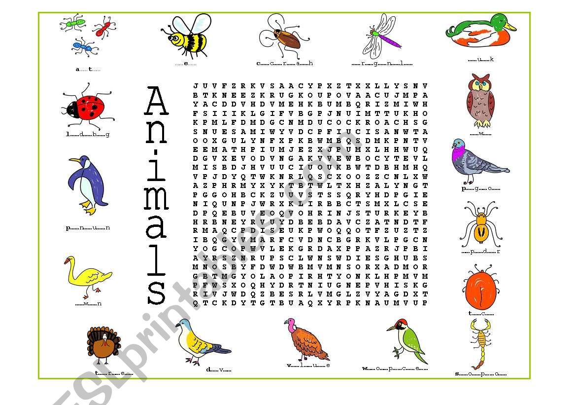Animals (2 of 4) worksheet