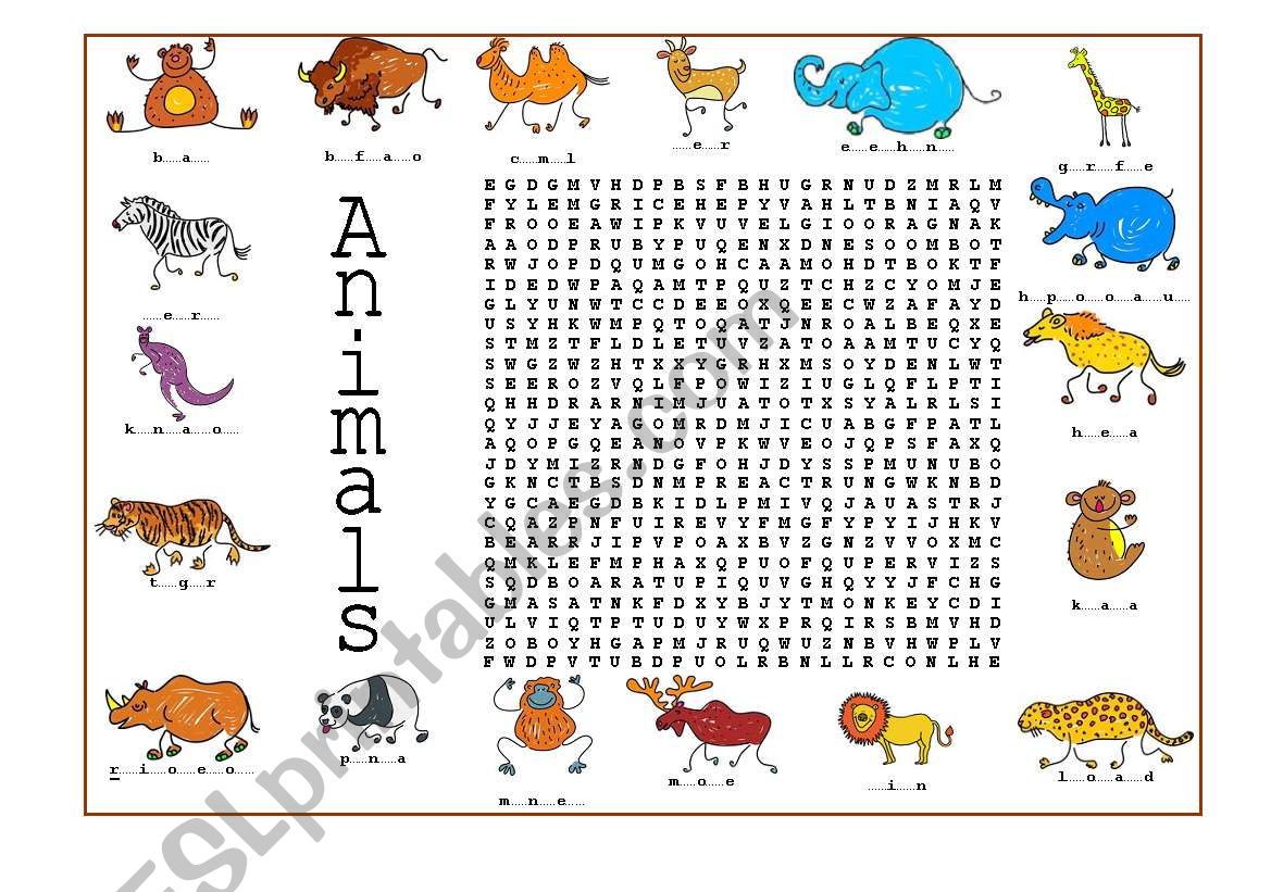 Animals (3 of 4) worksheet