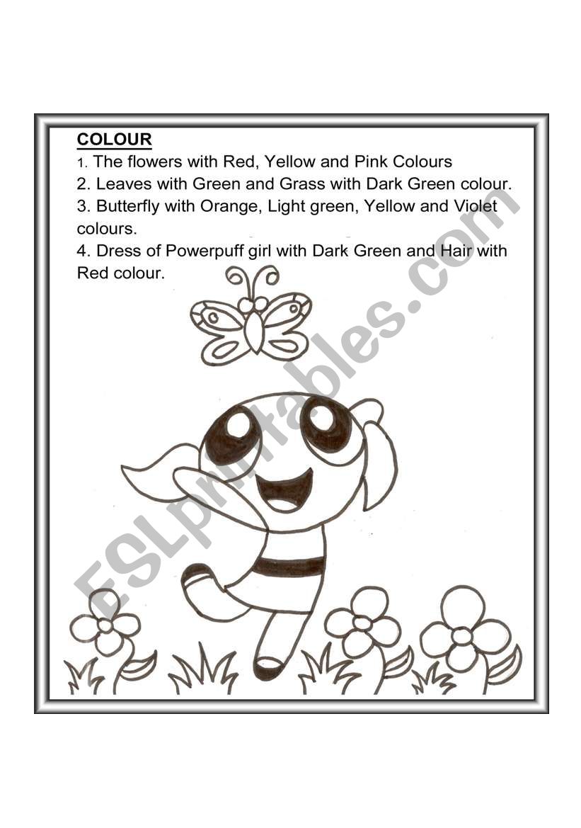 COLOUR THE PICTURE worksheet