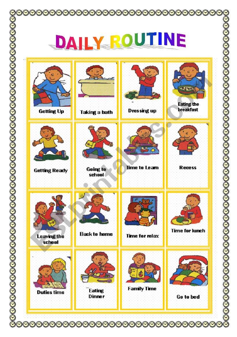 Daily Routine Flashcards  worksheet