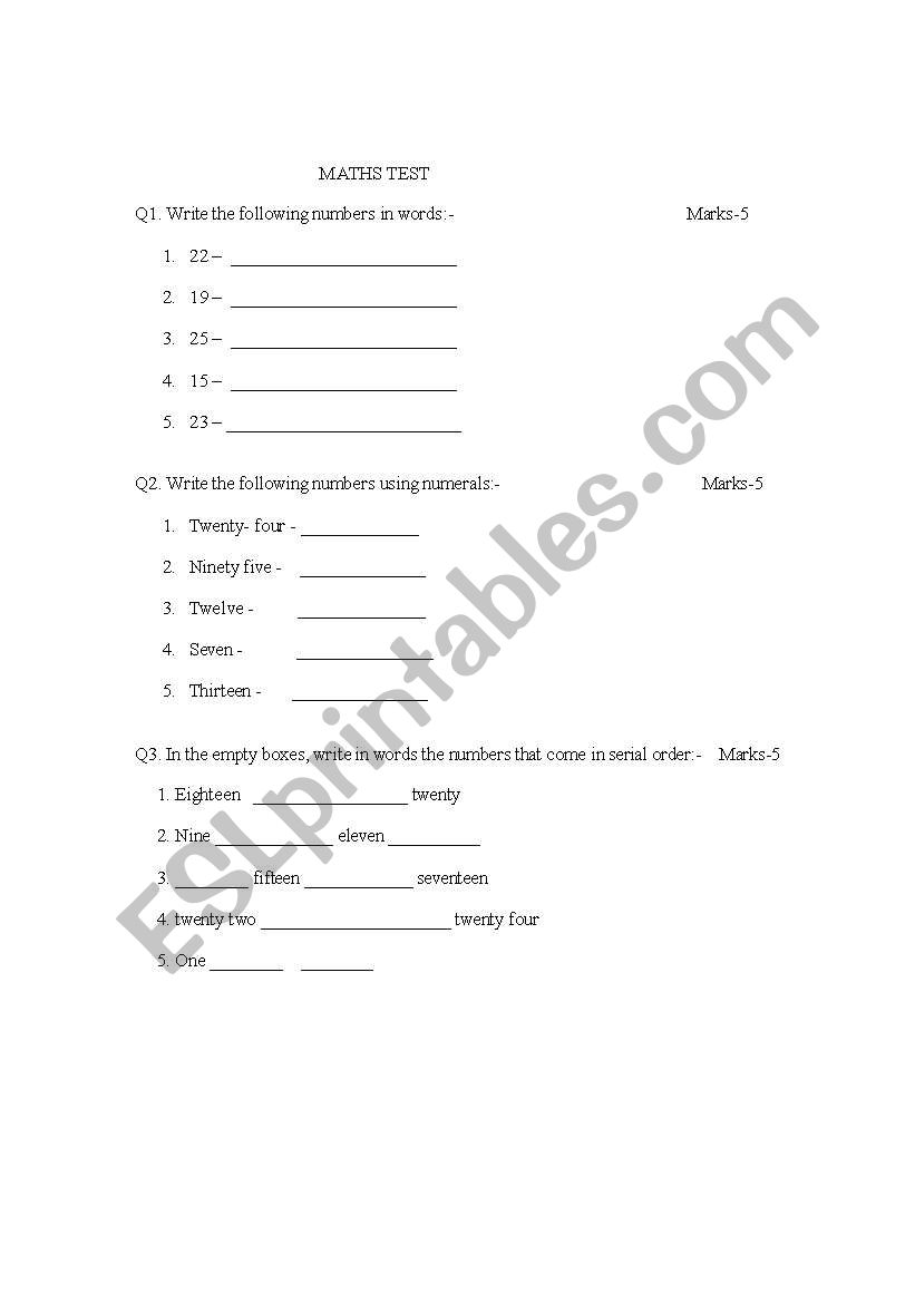 Maths-2 worksheet