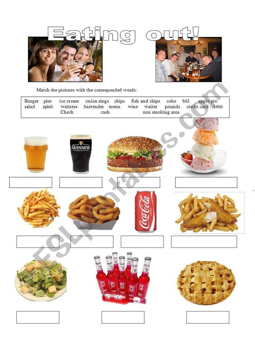 Eating out  1 - Vocabulary worksheet