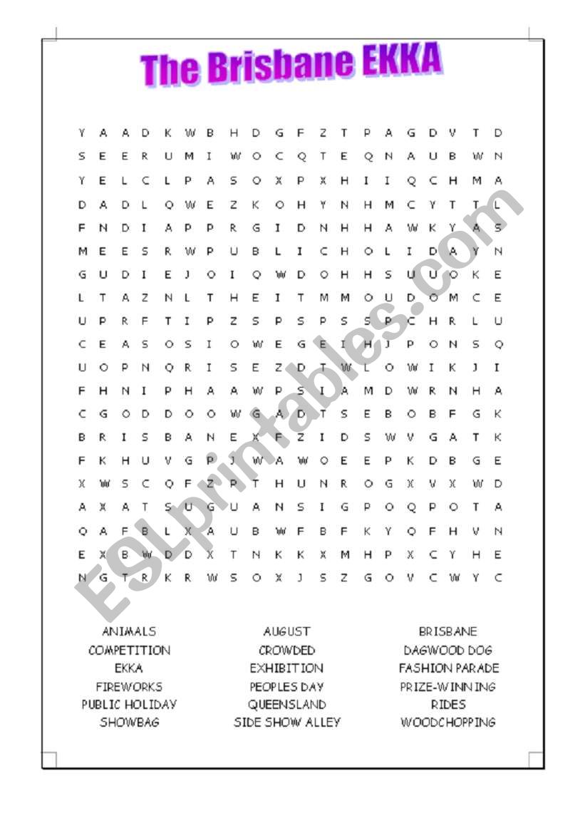 Brisbane EKKA Puzzle  worksheet