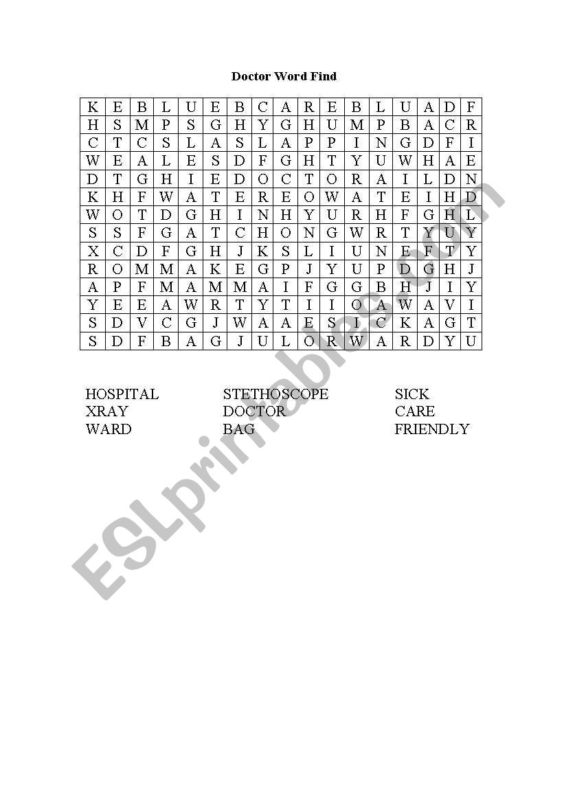 word find worksheet