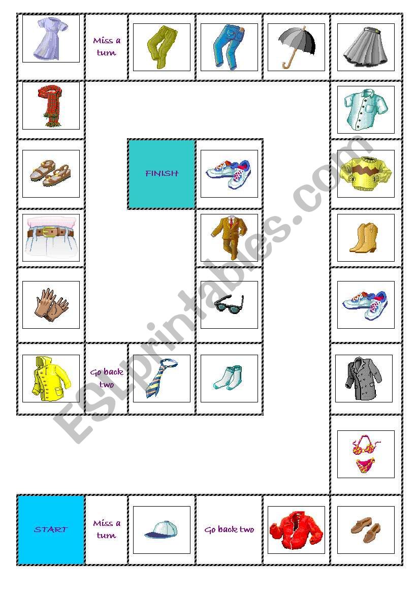 clothes game worksheet