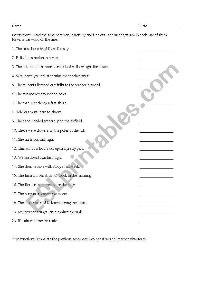 english-worksheets-the-wrong-word