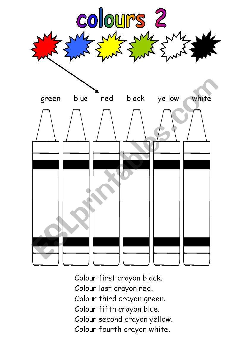 colours 2 worksheet