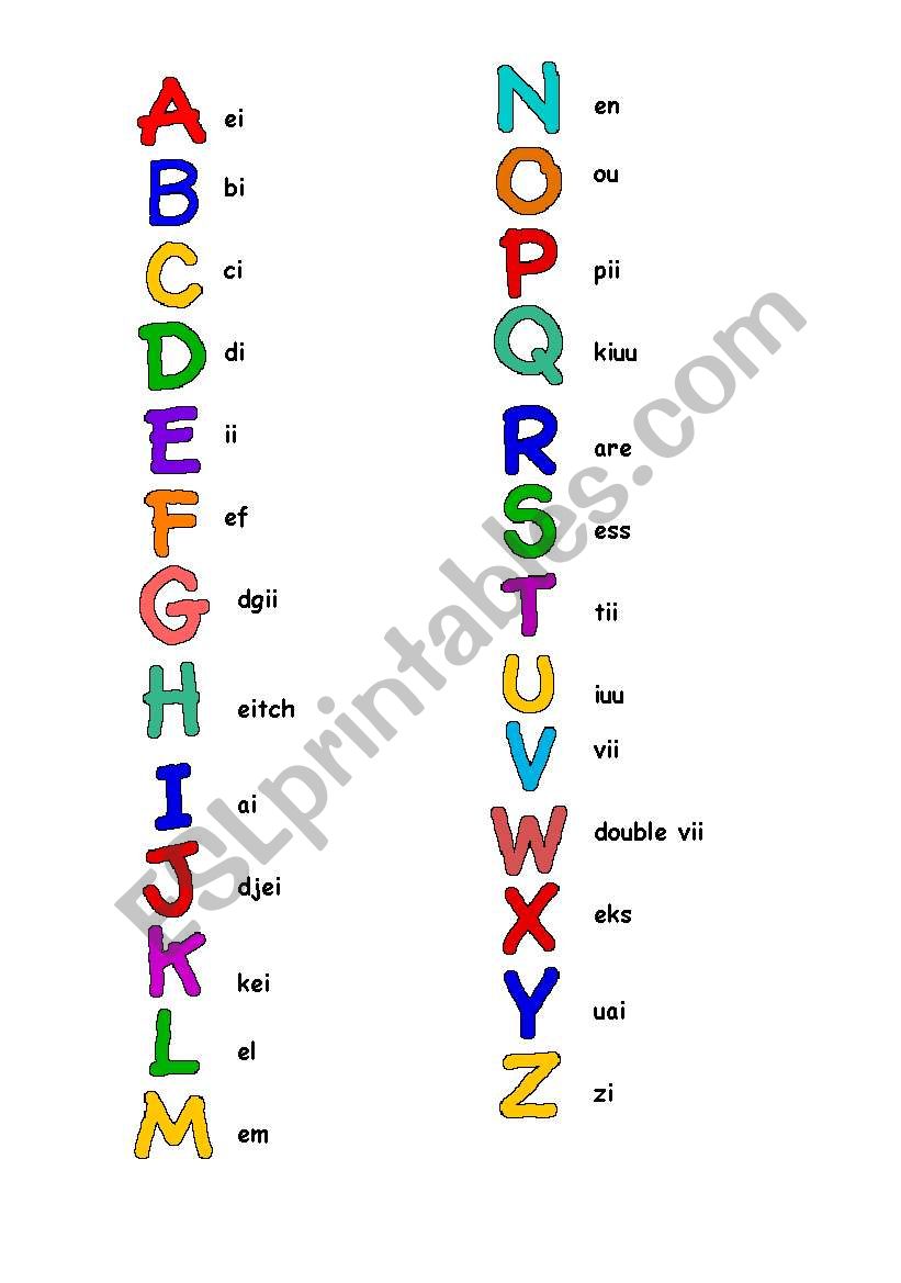 alphabet worksheet