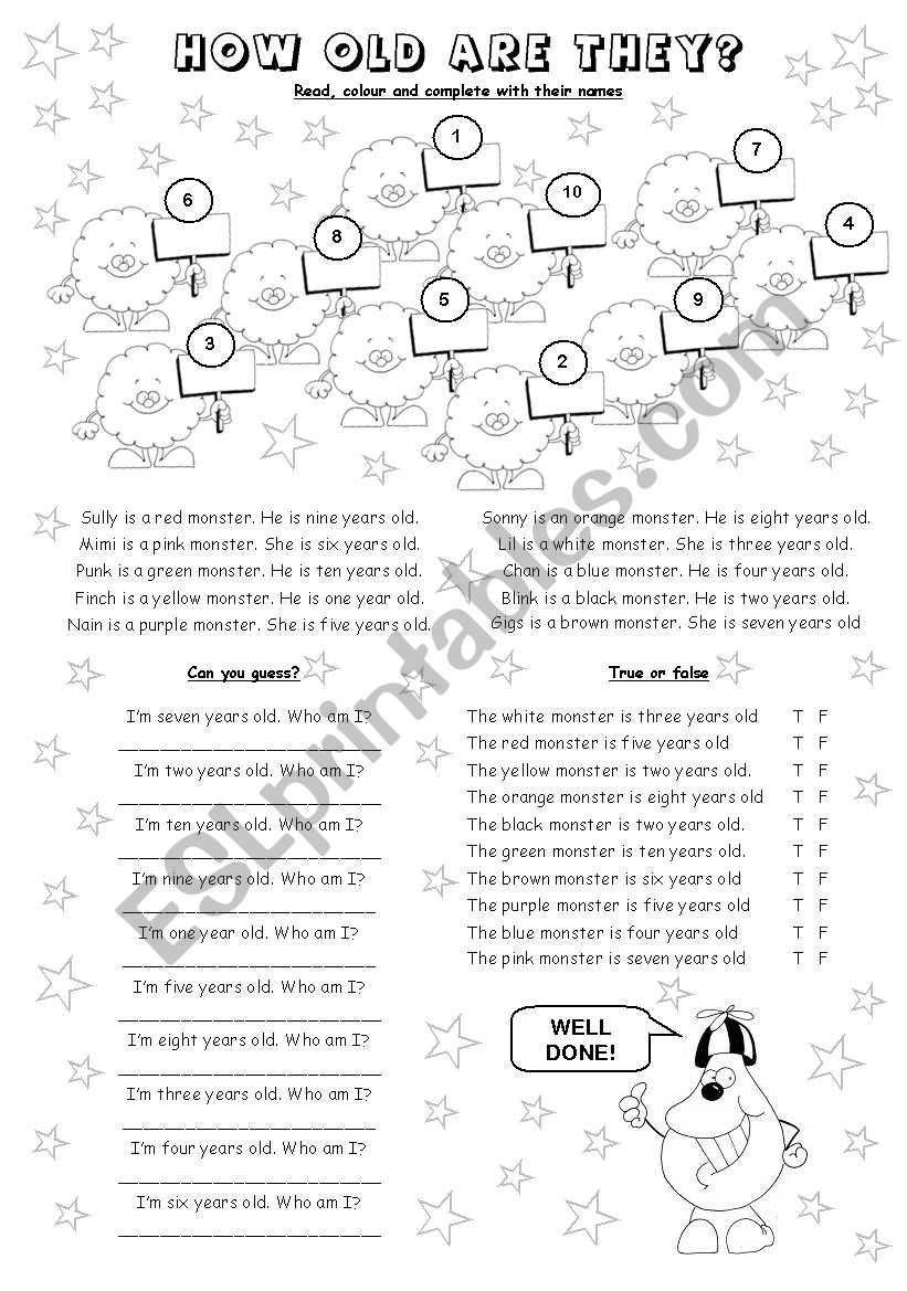 HOW OLD ARE THEY? worksheet