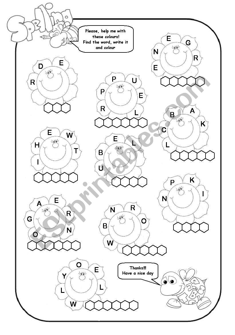 COLOURS worksheet