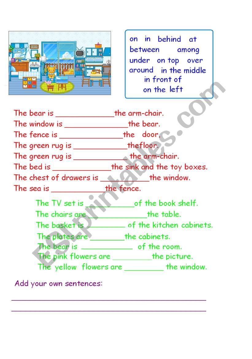 prepositions worksheet