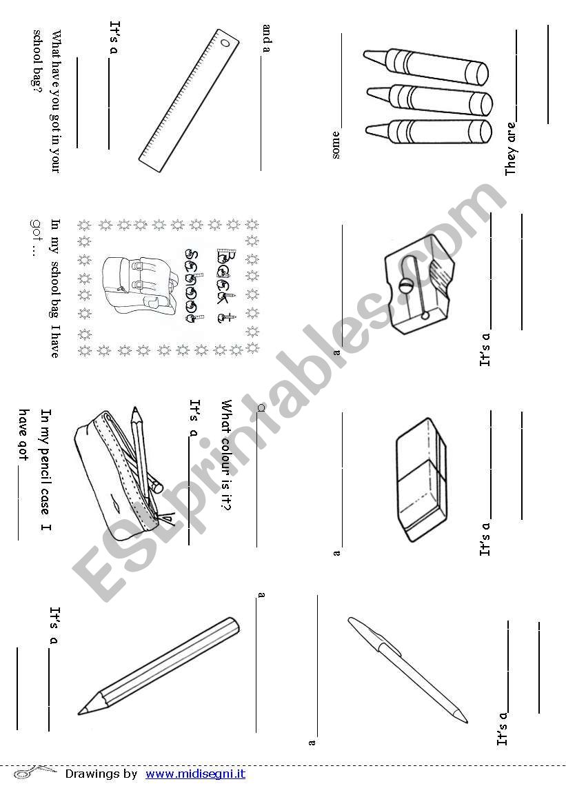 Back to school  mini book 1 worksheet