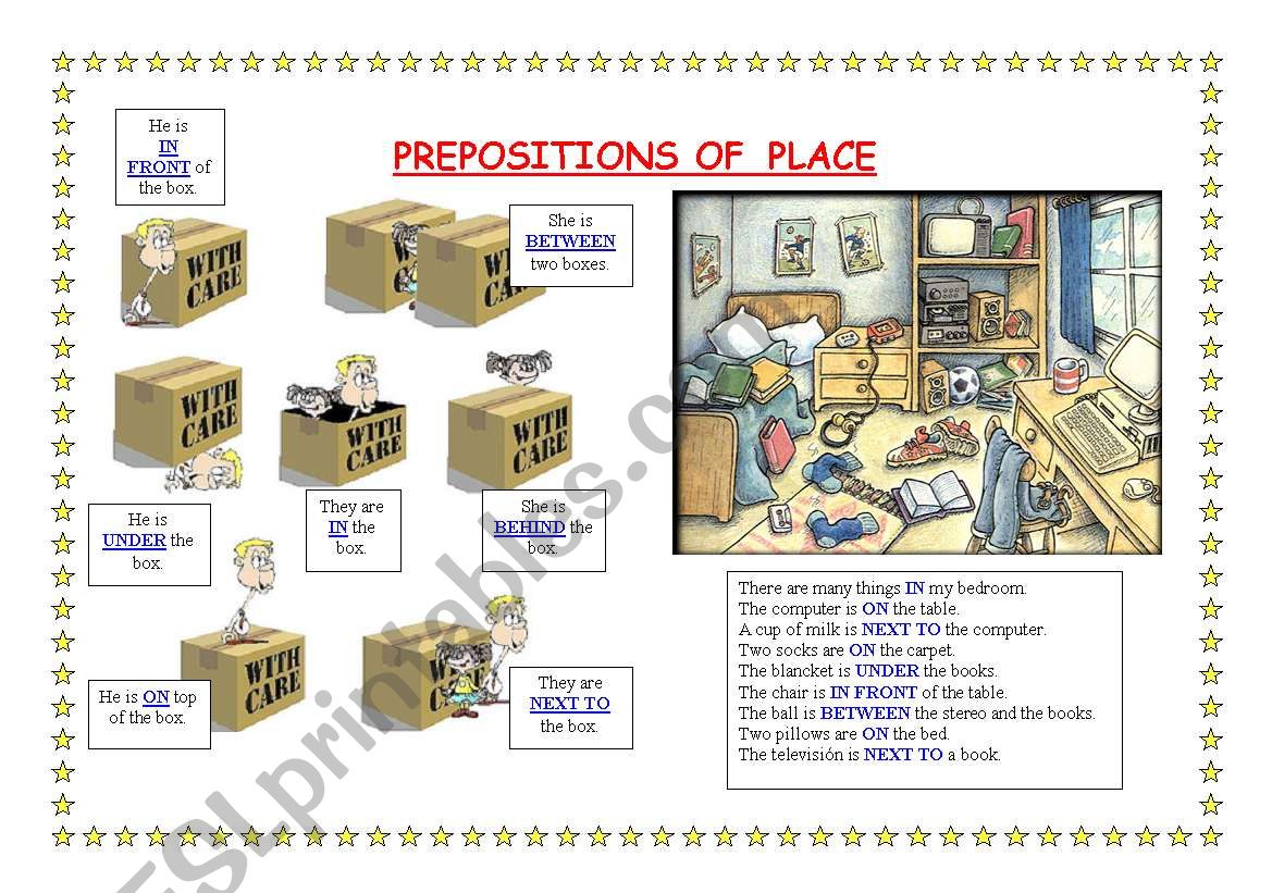 Prepositions of place worksheet