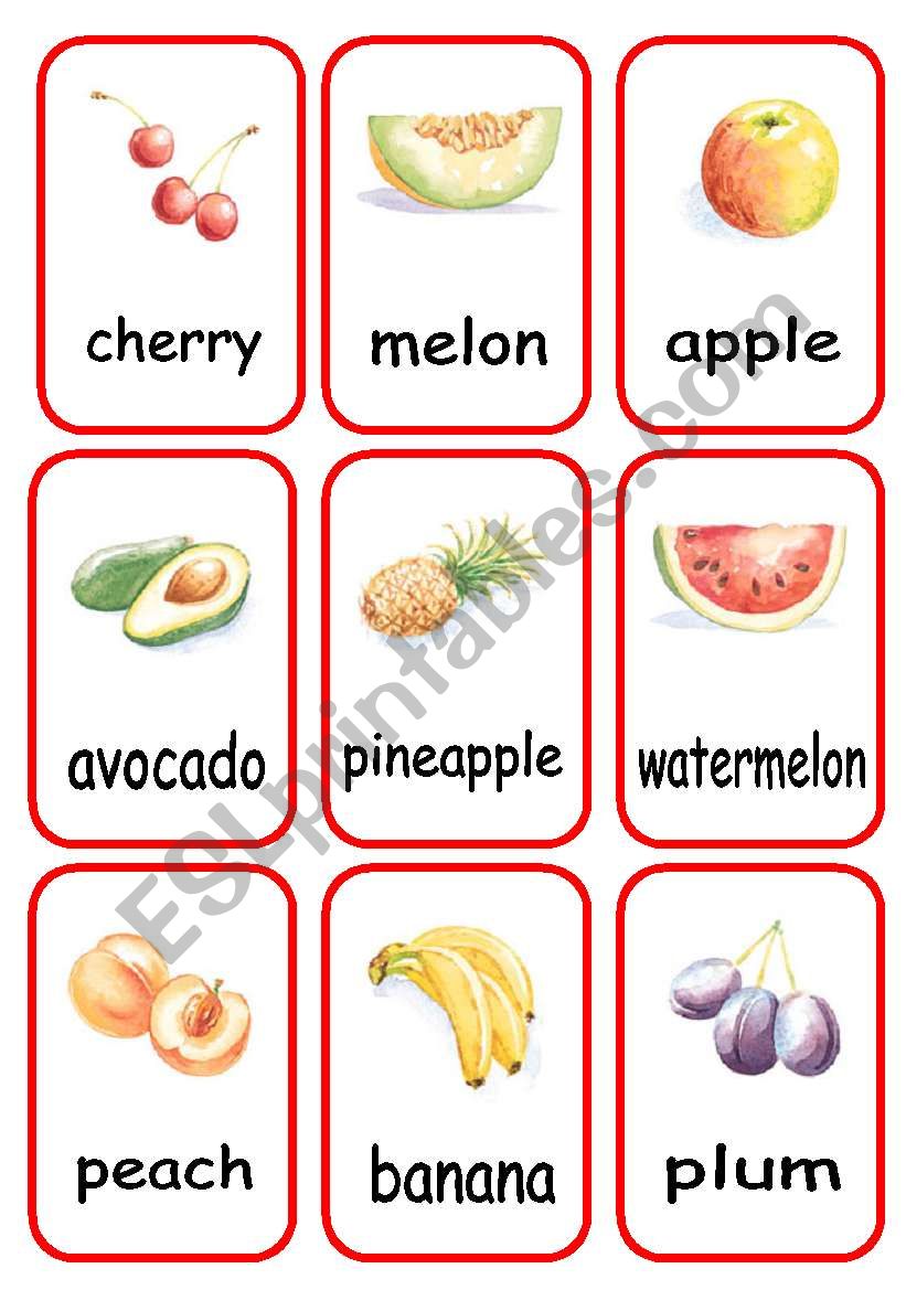 FRUIT FLASHCARDS worksheet