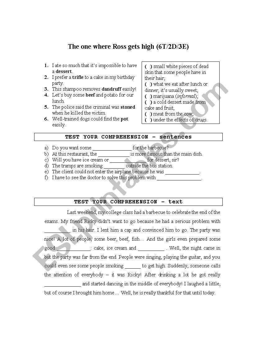 Friends - Video Class worksheet