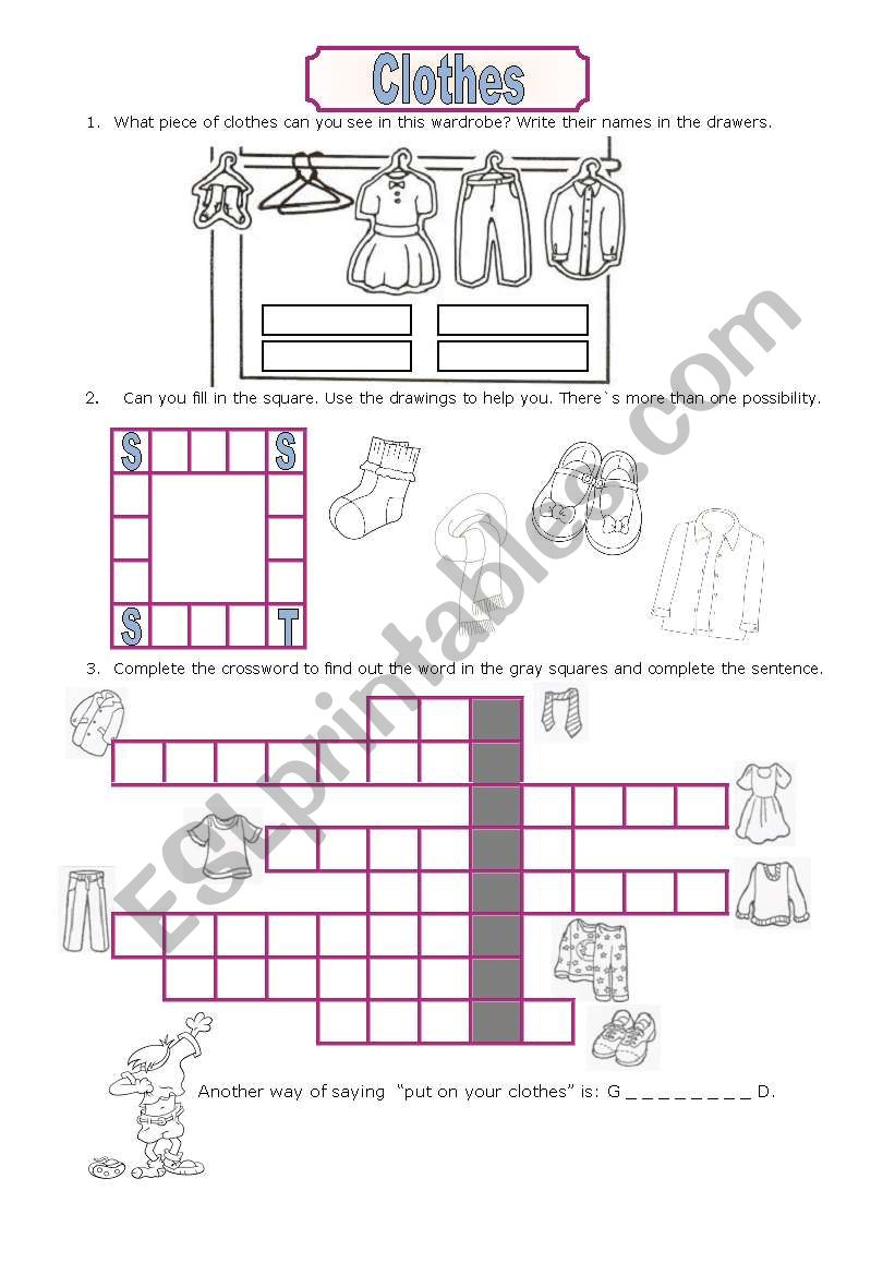 Clothes worksheet