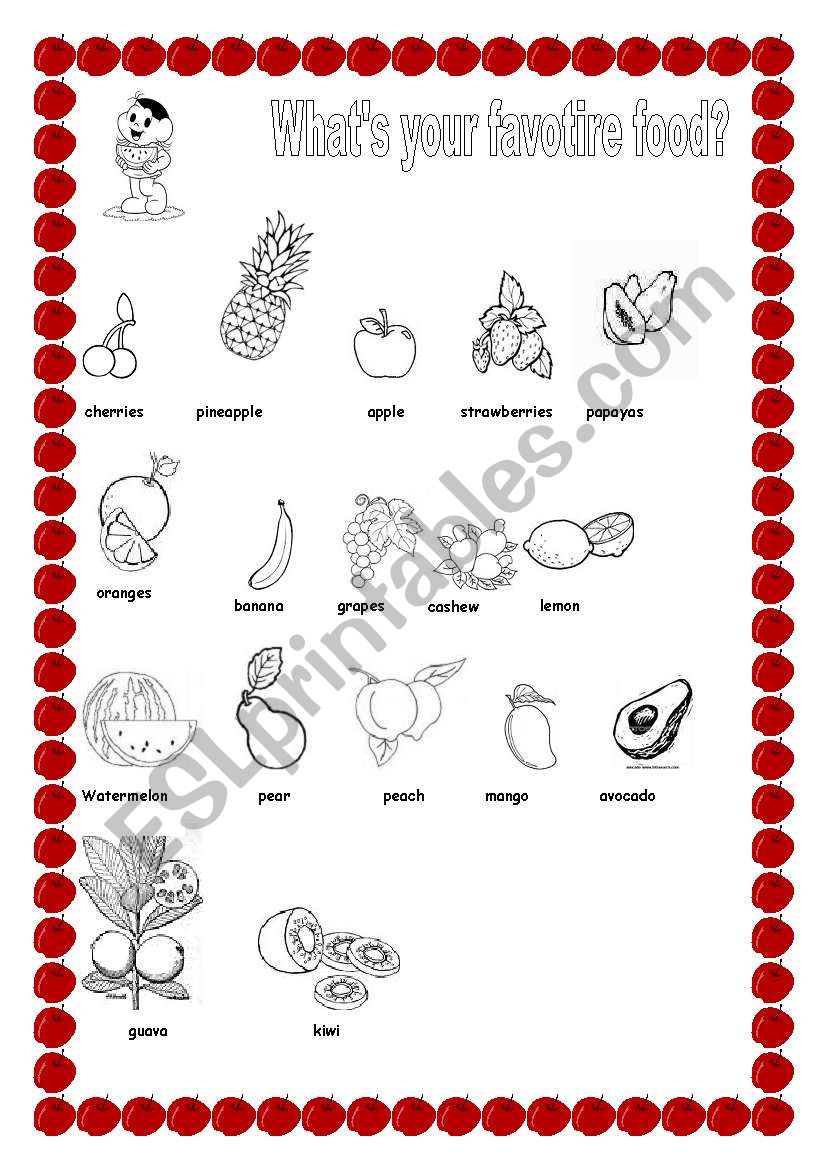 Whats your favorite fruit? worksheet