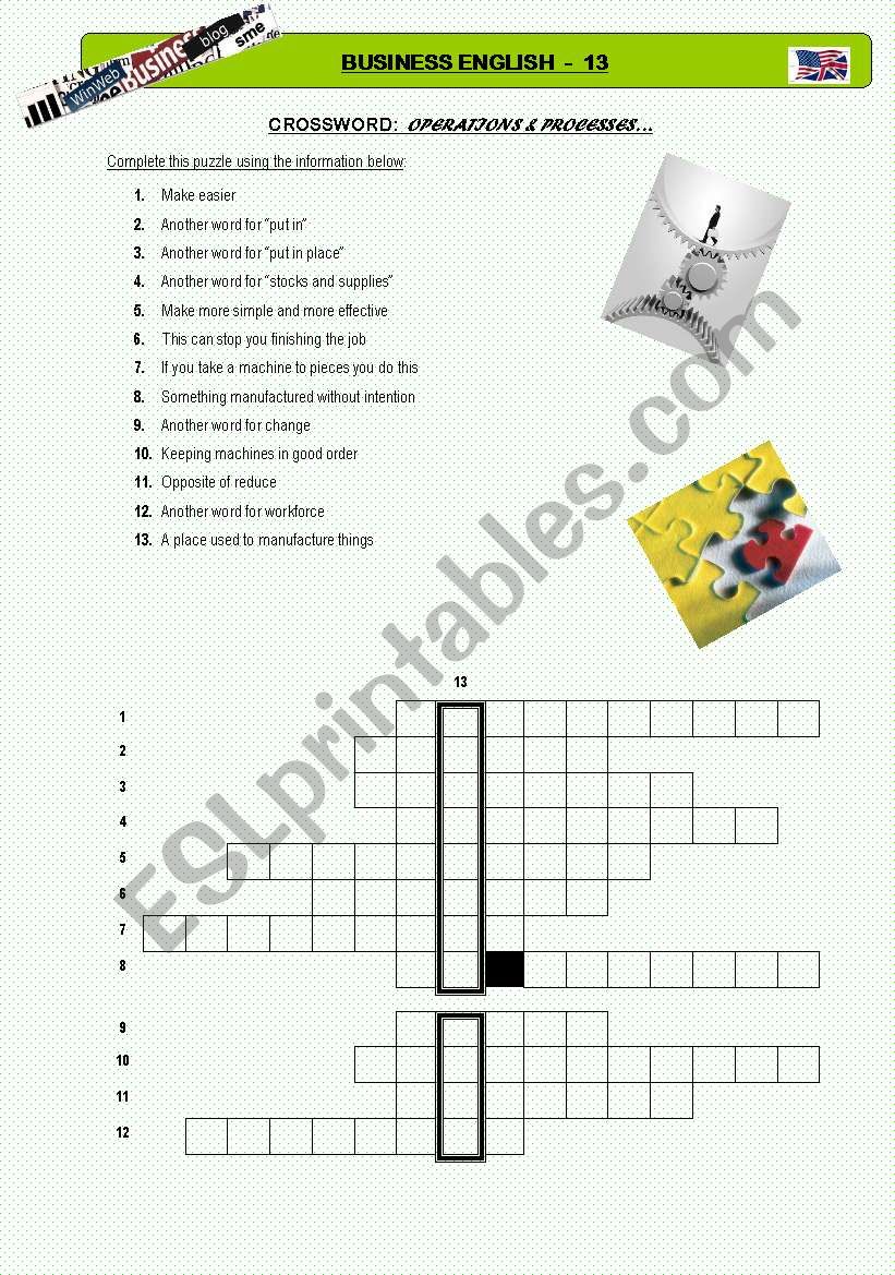 Business English 13 - Crossword