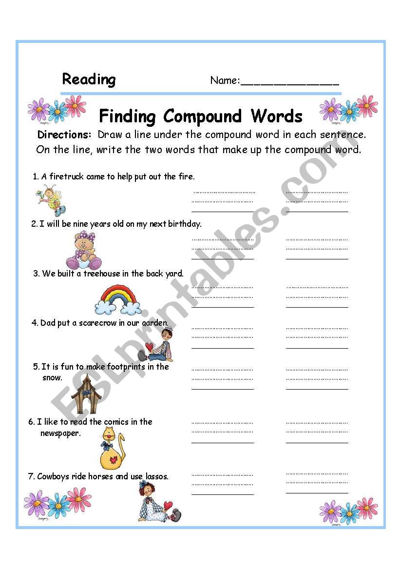 COMPOUND WORDS (2/2) worksheet