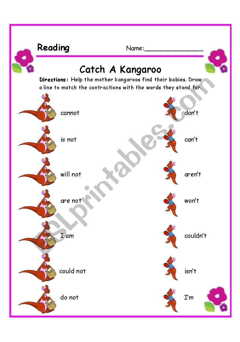 CONTRACTIONS (1/2) worksheet