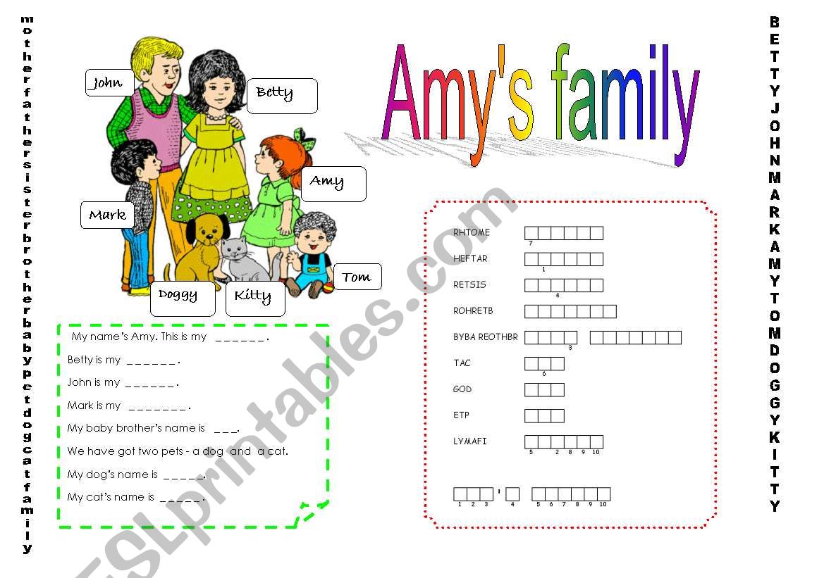 Amys family worksheet