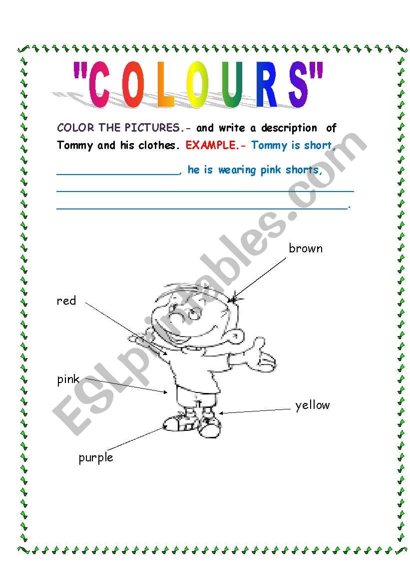 COLOURS worksheet