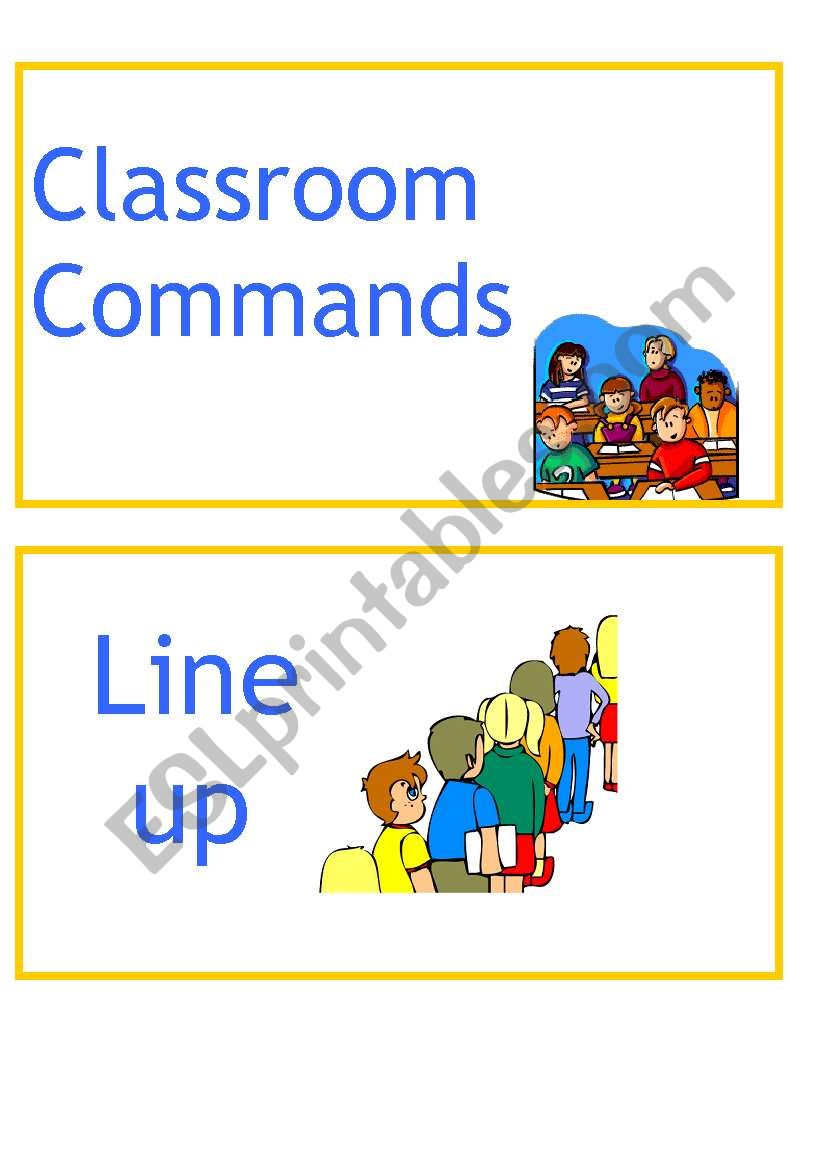 Classroom Commands worksheet