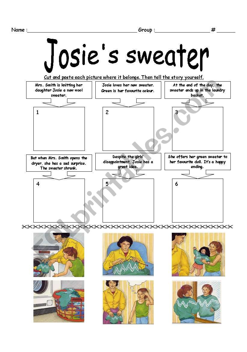 Josies sweater worksheet