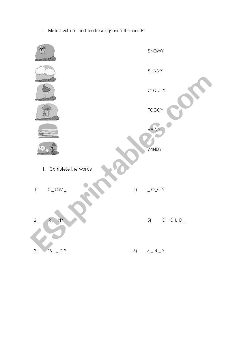 weather worksheet