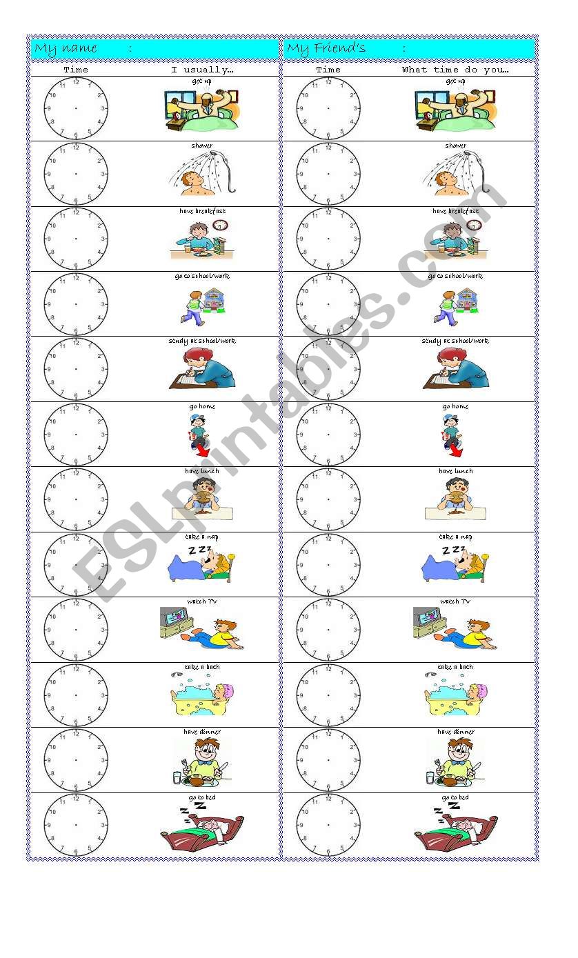 What time ...? worksheet