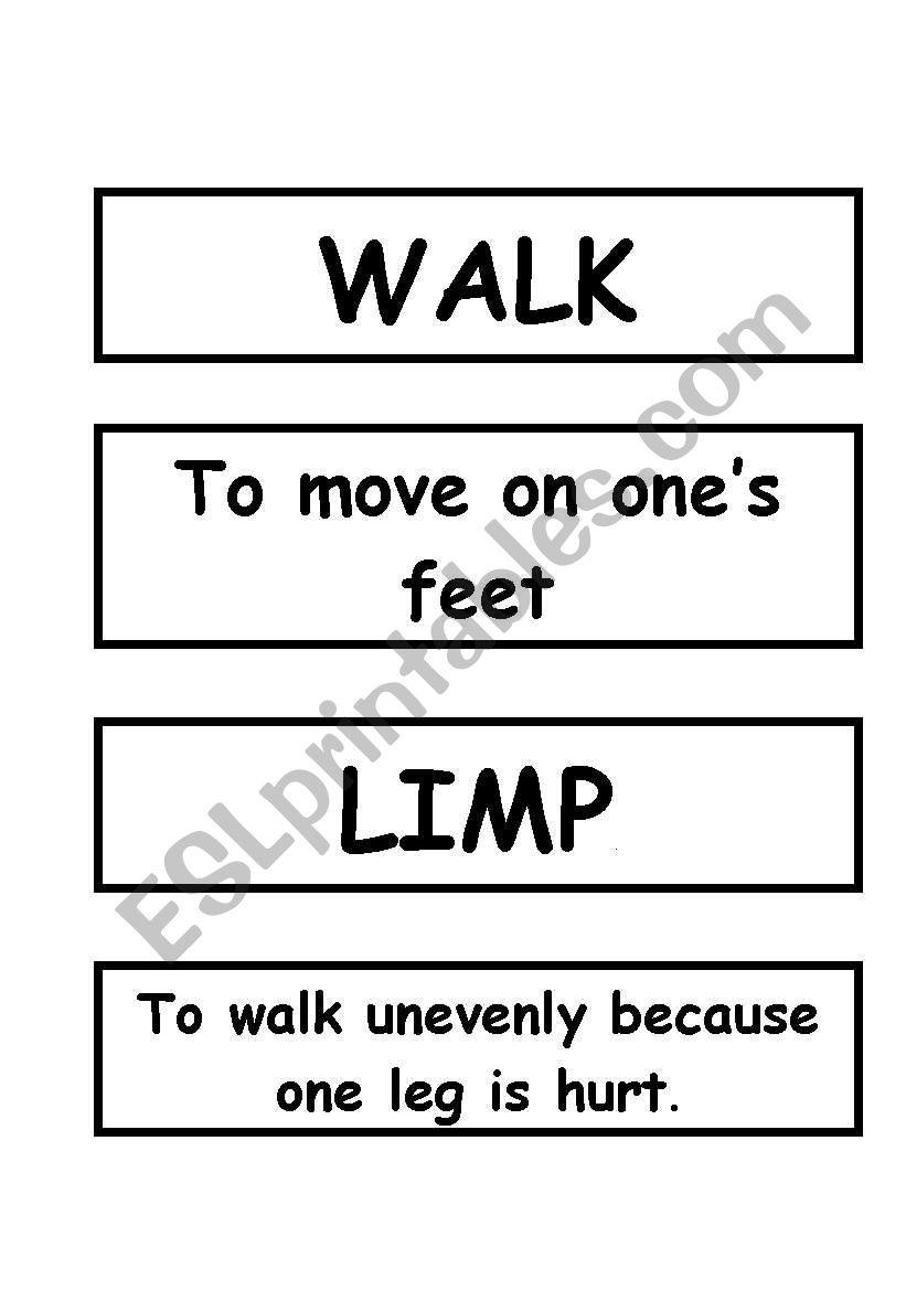 ways of walking game worksheet