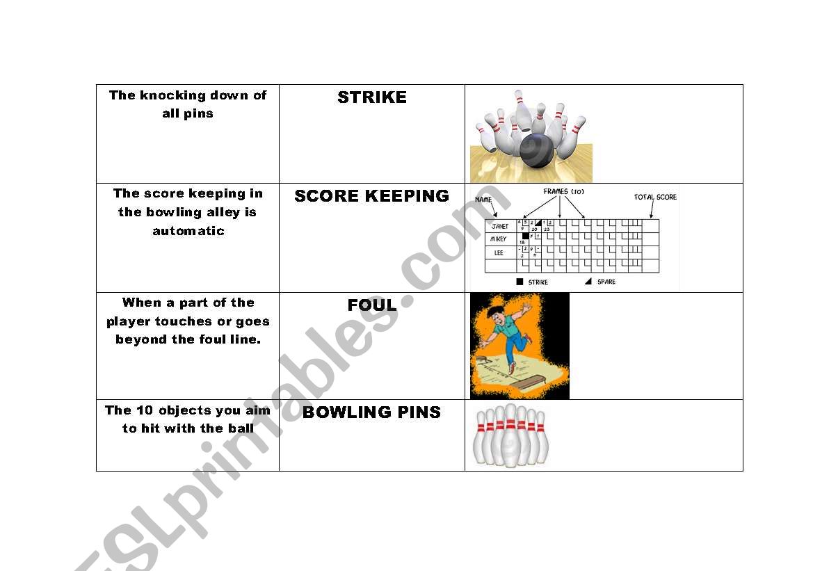 270135 1 ESL Bowling Terms And Definitions With Images 