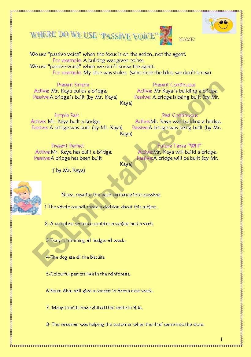 passive voice worksheet