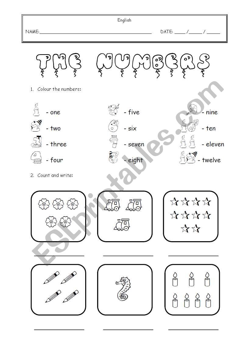 The Numbers worksheet